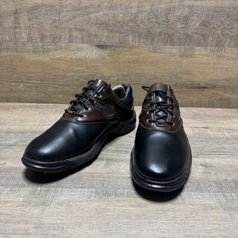 FootJoy GreenJoys Black/Brown Leather Golf Shoes Men's Size 11.5